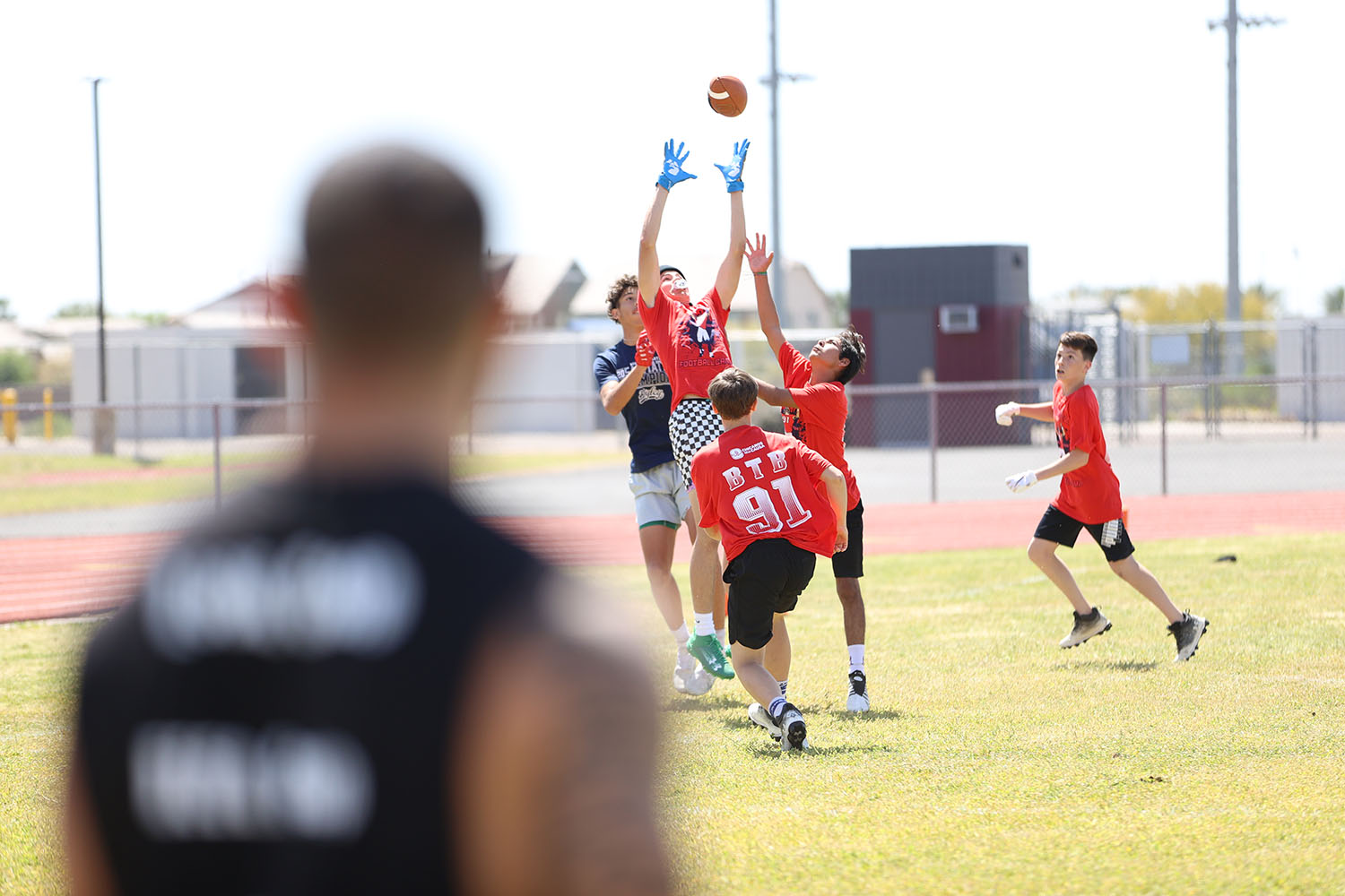 Going up for the contested catch!