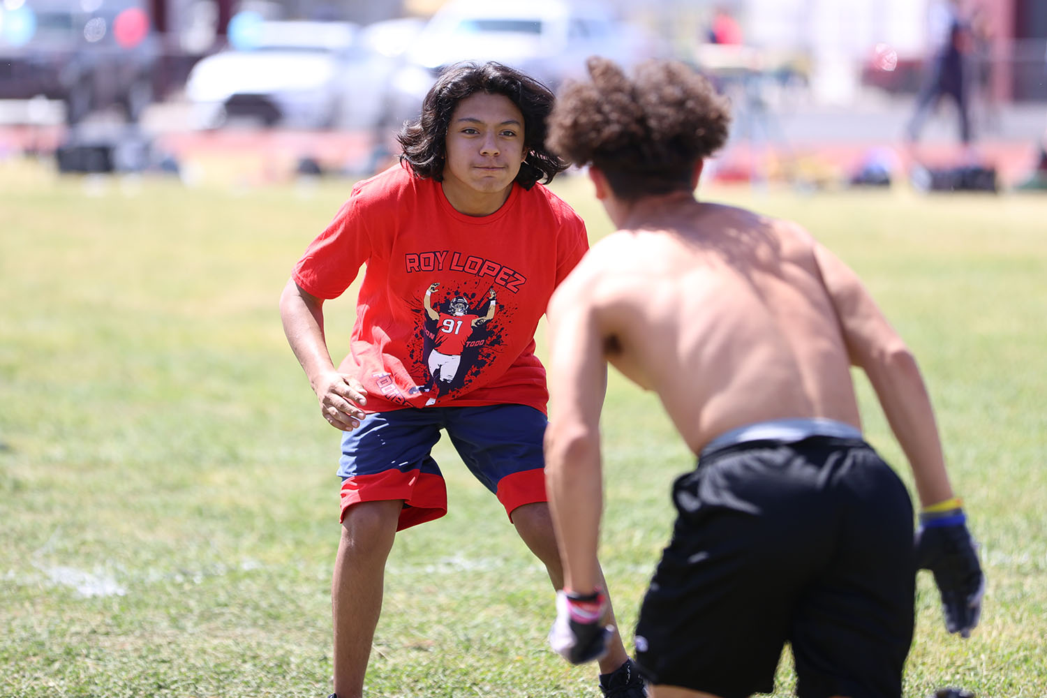 Defender focused on his guy