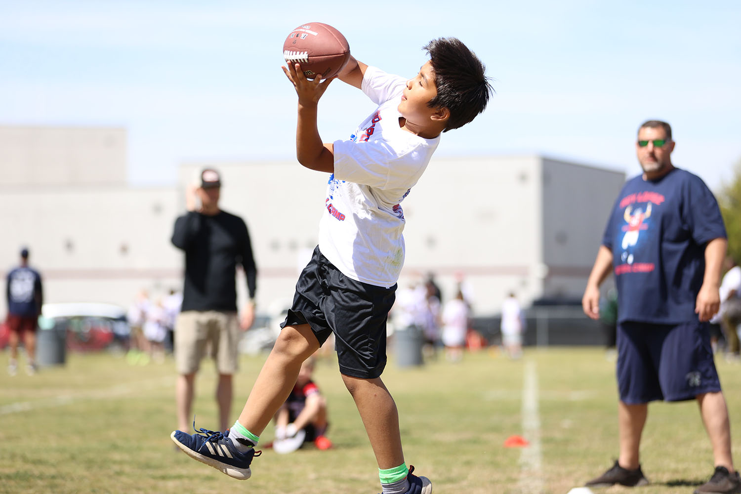 Making the catch at Roy Lopez Jr. Camp