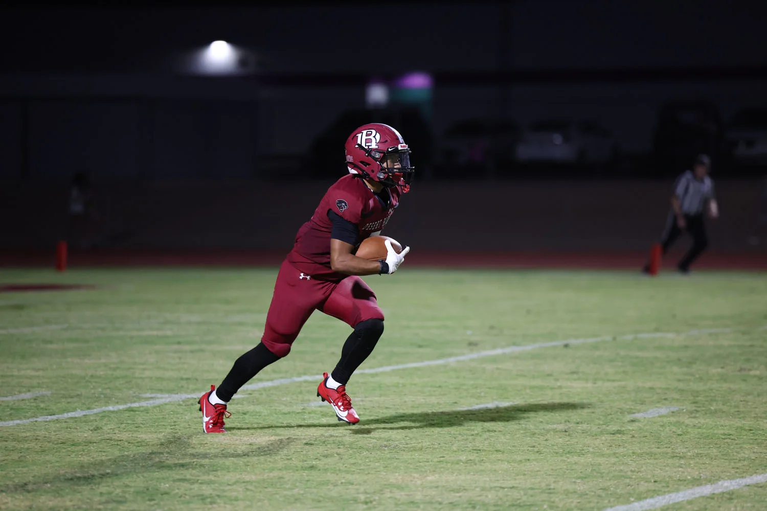 Carrying the ball up the field