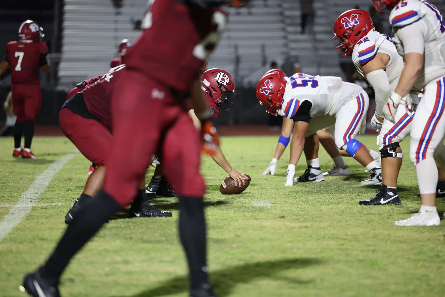 Center ready to snap the ball